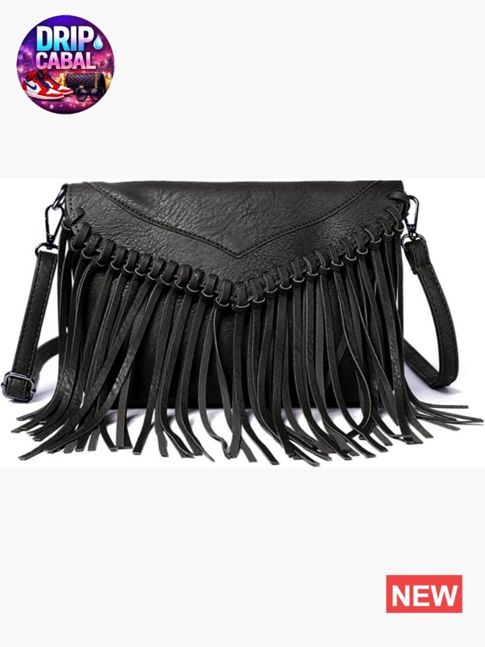 Vintage Fringe Hobo Bag with Tassel Crossbody Purse Vegan Leather
